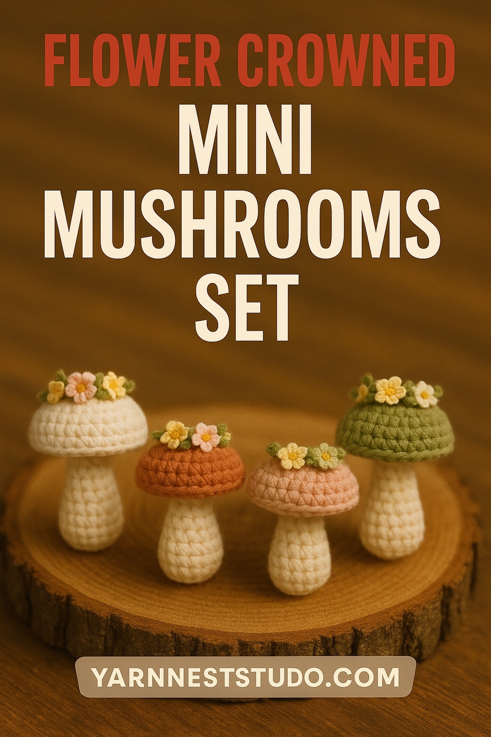Flower Crowned Mini Mushrooms Set