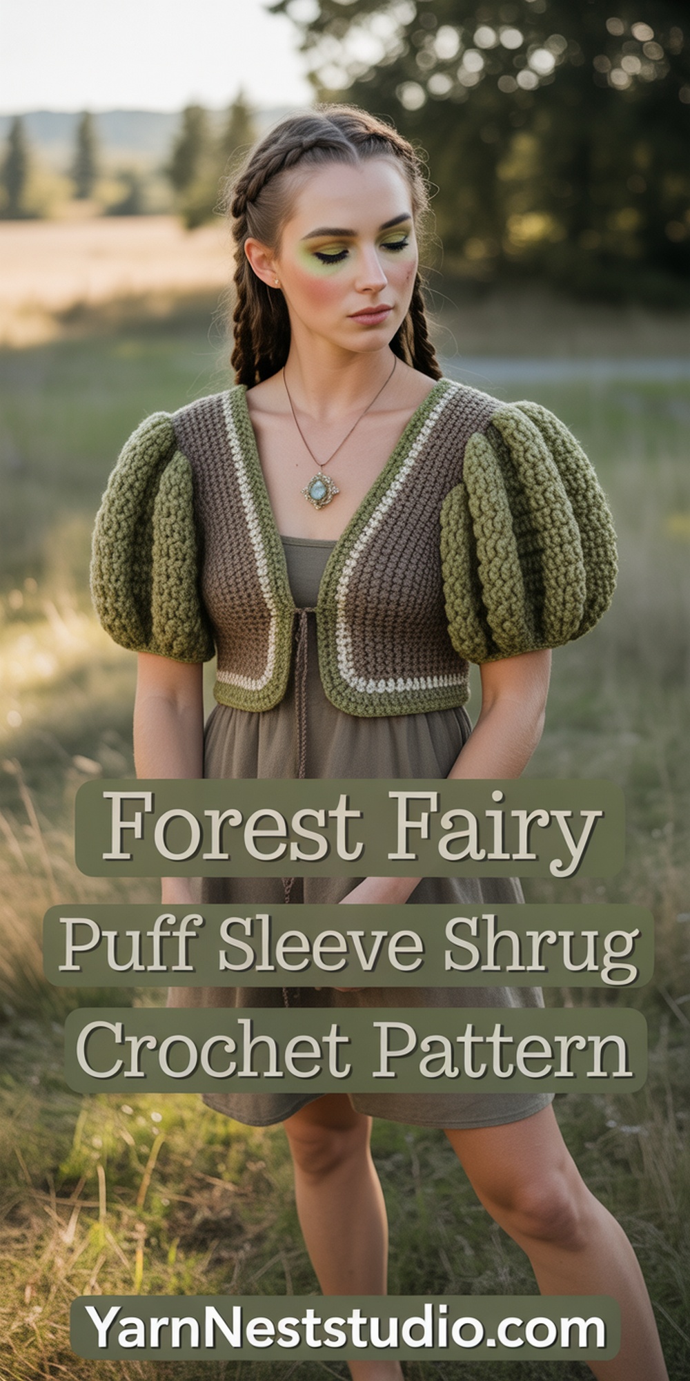 Forest Fairy Inspired Puff Sleeve Shrug Crochet