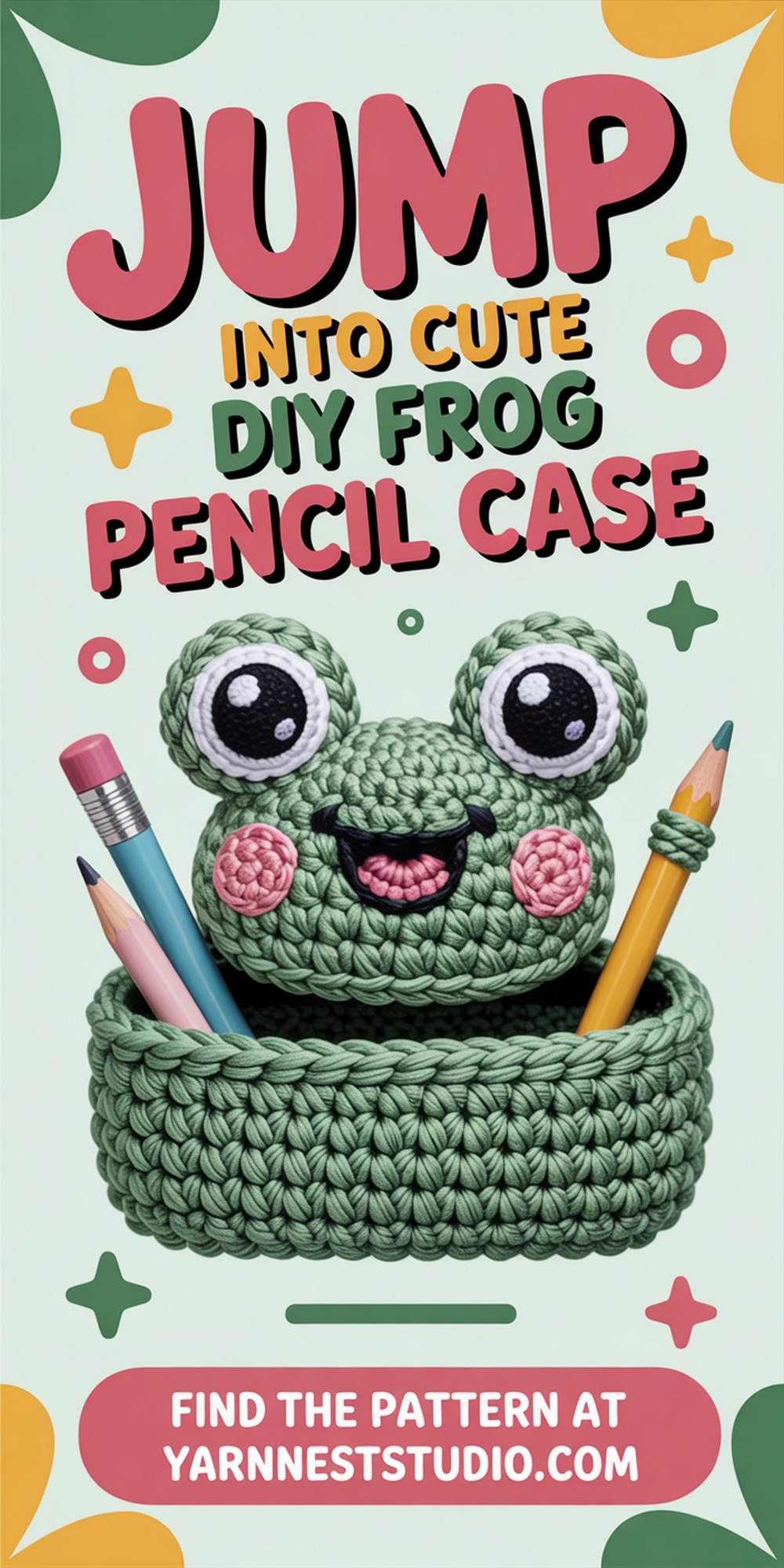 Frog Face Zip Up Crochet Case
