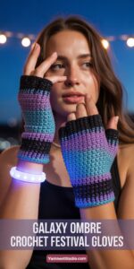 Galaxy Ombre Crochet Festival Gloves