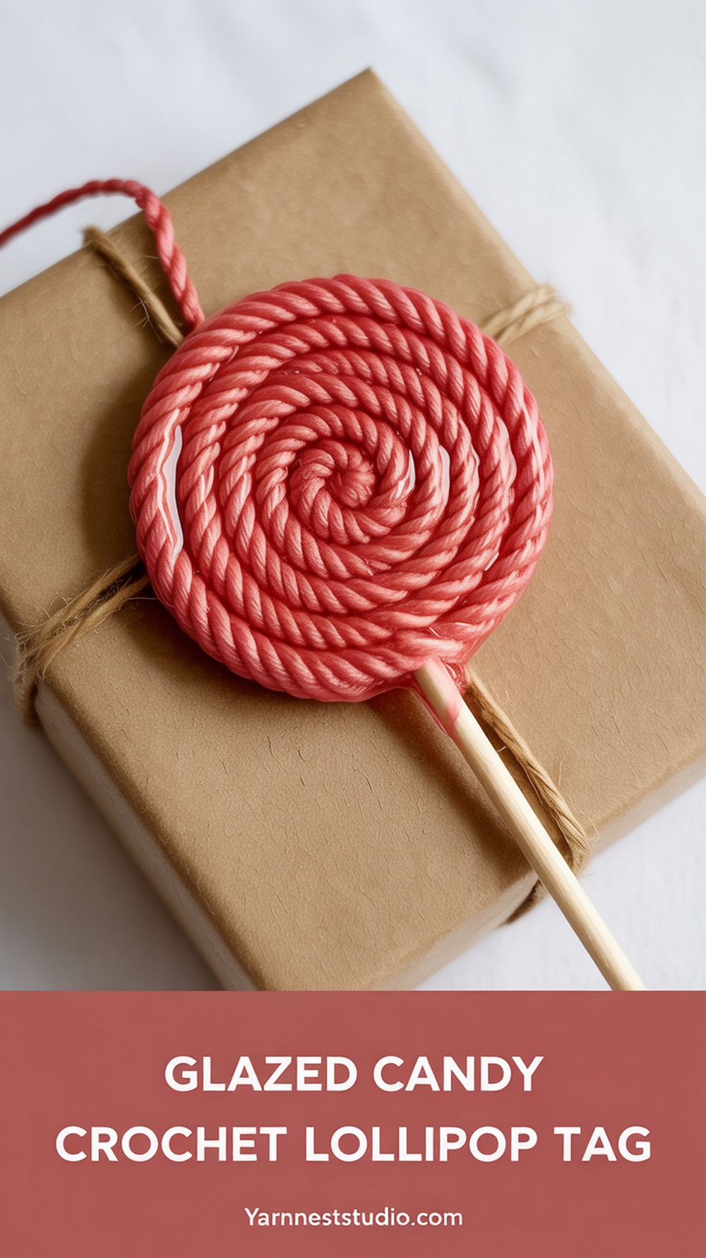 Glazed Candy Crochet Lollipop Tag