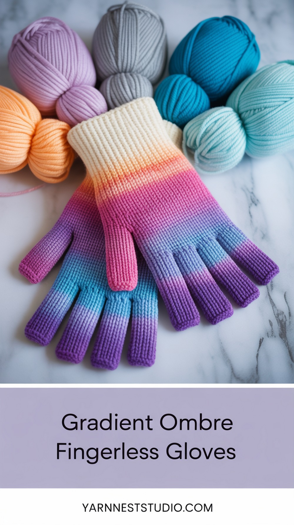 Gradient Ombre Fingerless Gloves