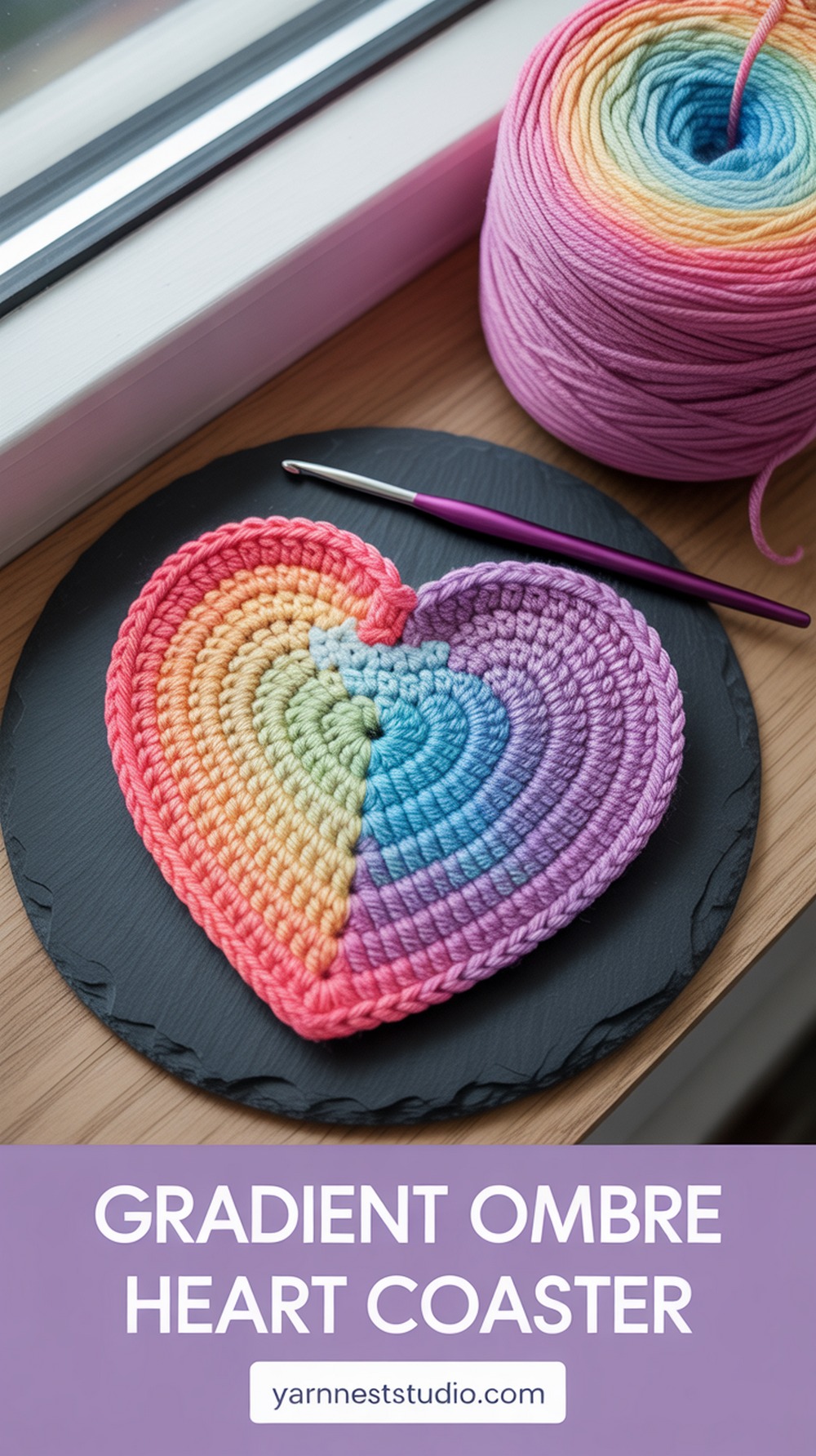 Gradient Ombre Heart Coaster