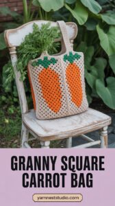 Granny Square Carrot Bag