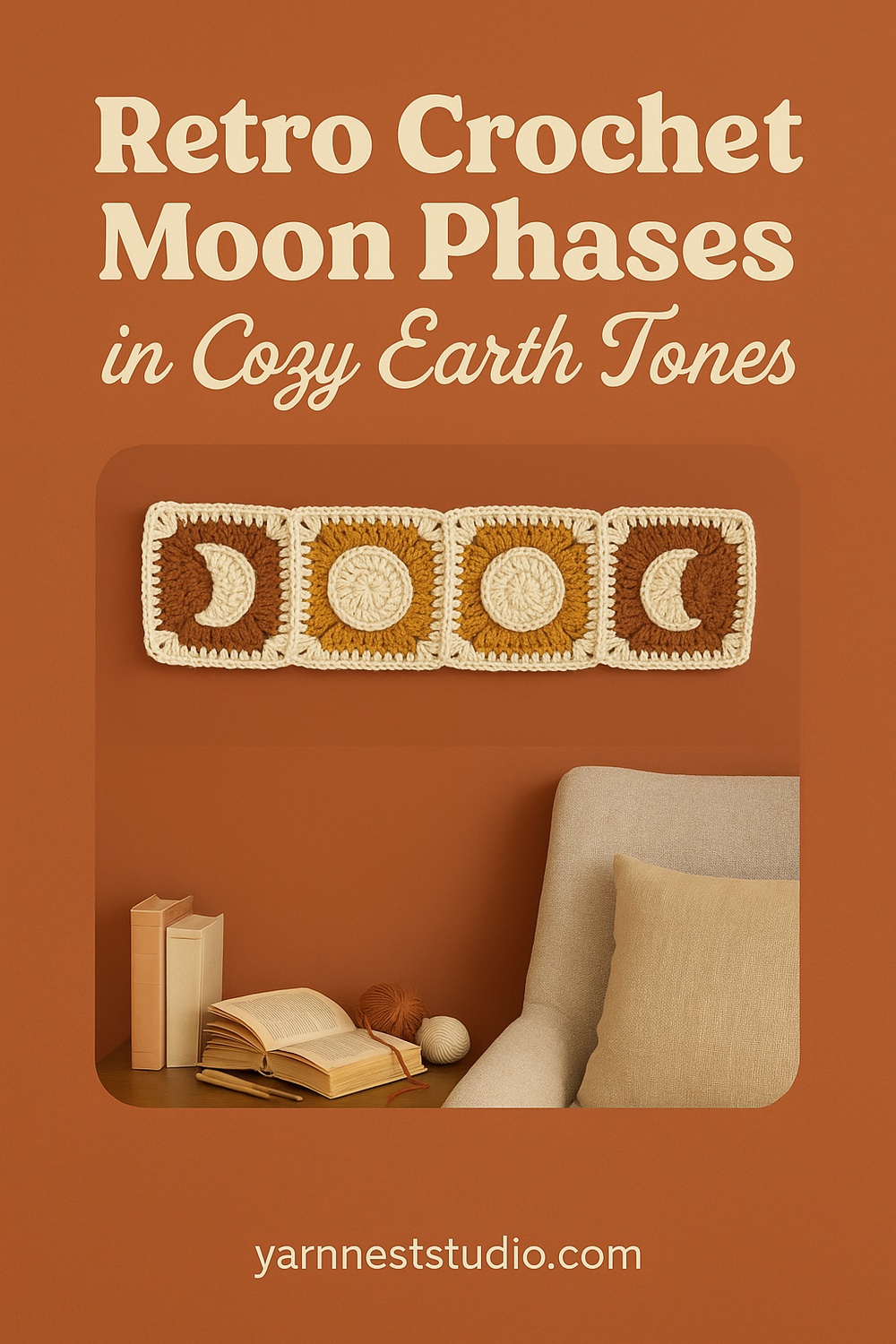 Granny Square Moon Phases in Earth Tones