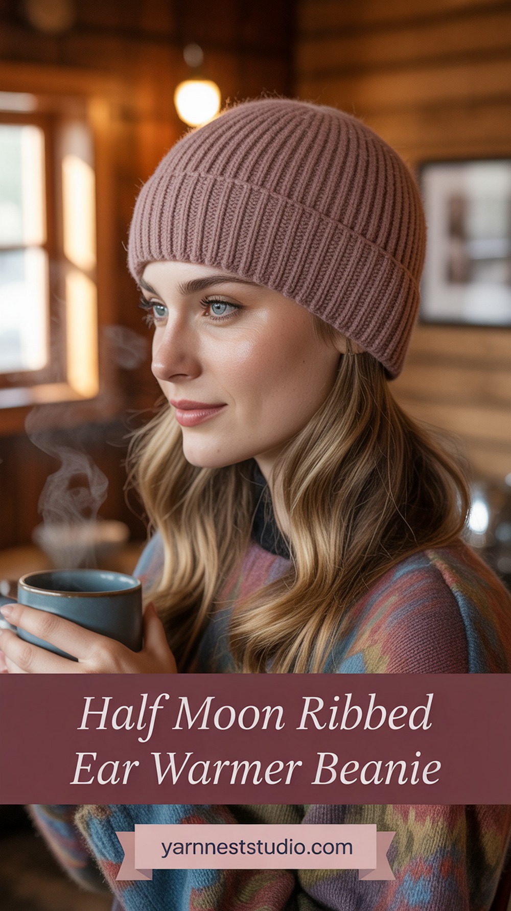 Half Moon Ribbed Ear Warmer Beanie