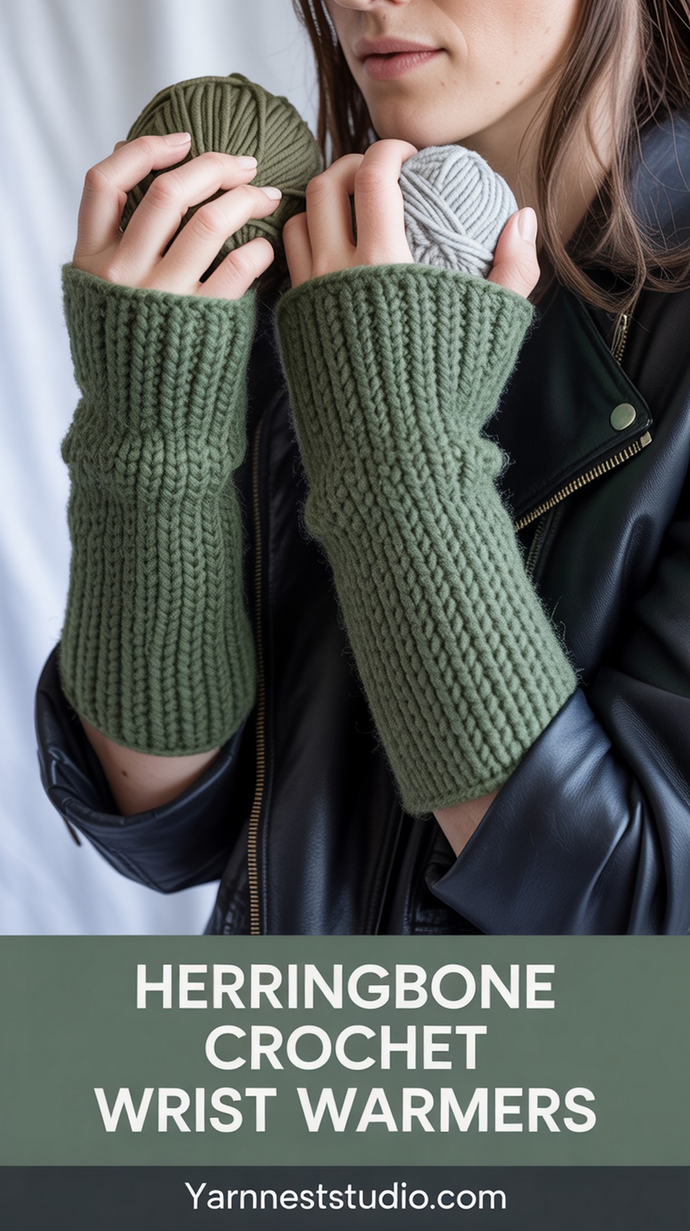 Herringbone Crochet Wrist Warmers