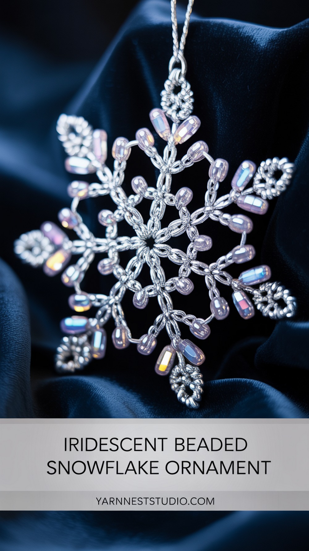 Iridescent Beaded Snowflake Ornament
