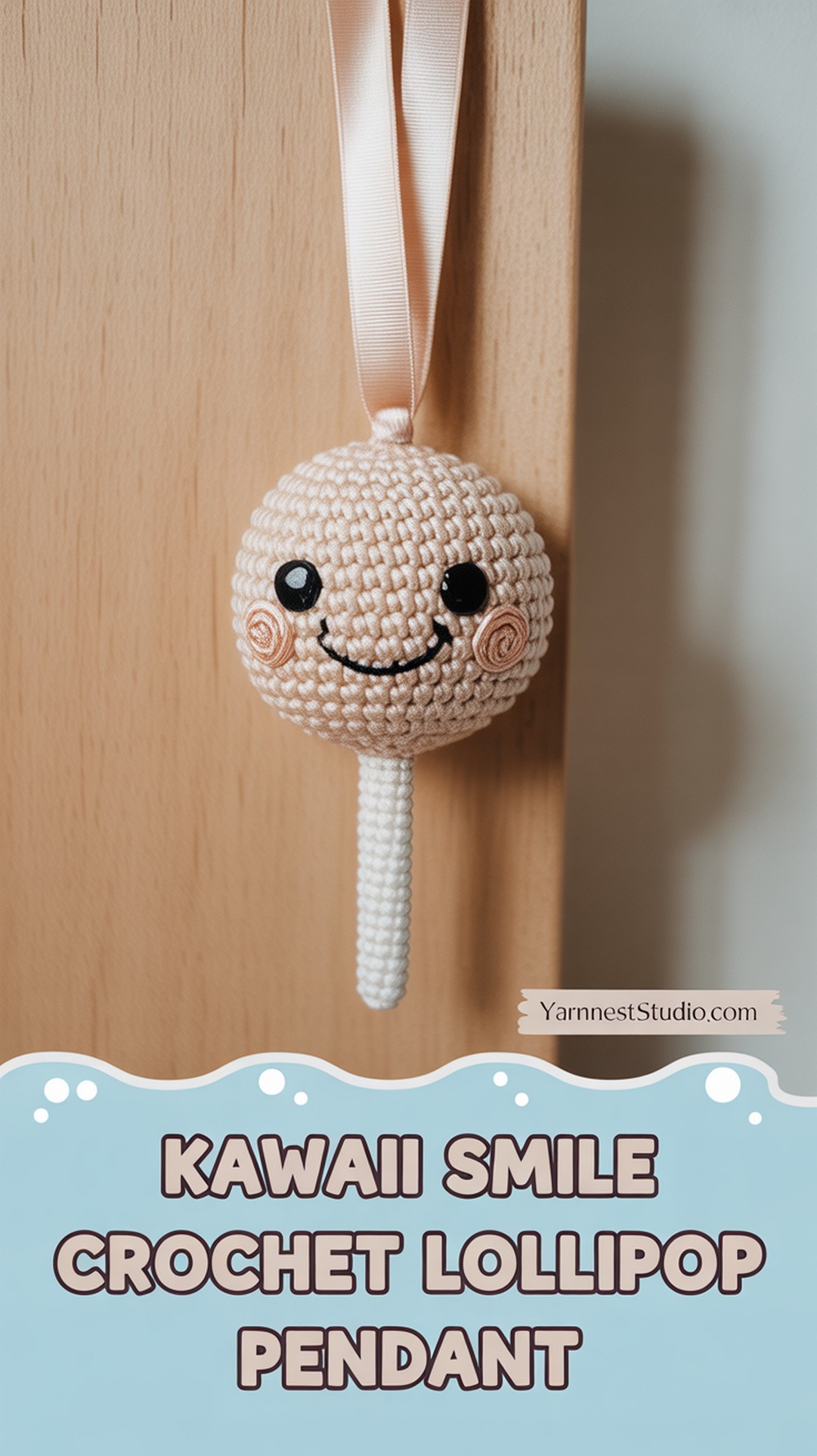 Kawaii Smile Crochet Lollipop Pendant