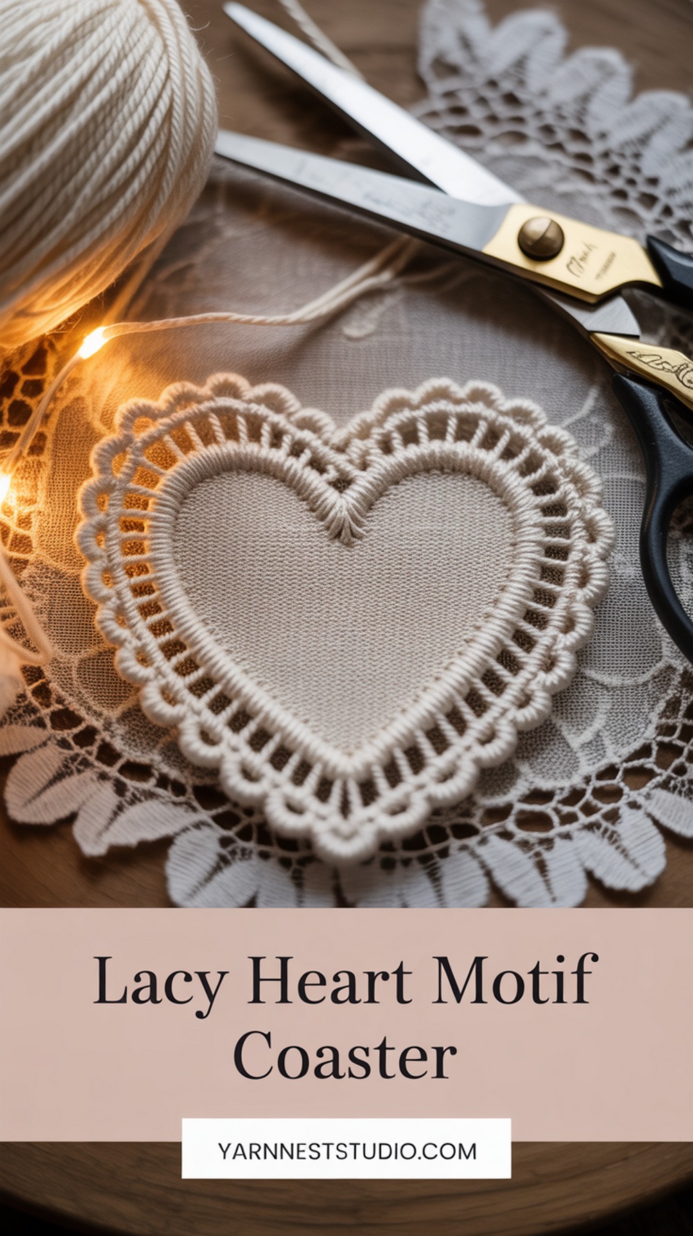 Lacy Heart Motif Coaster