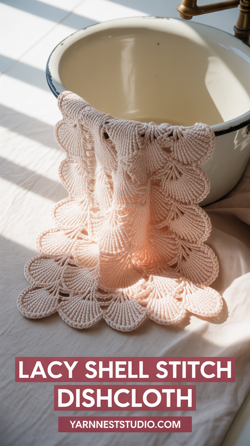 Lacy Shell Stitch Dishcloth