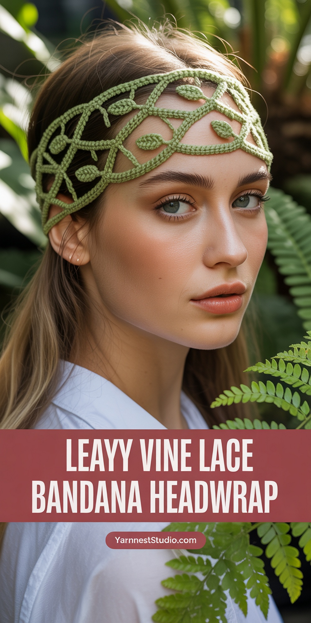 Leafy Vine Lace Bandana Headwrap