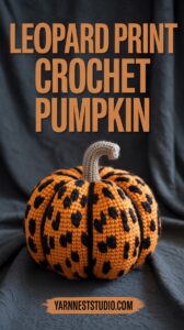 Leopard Print Crochet Pumpkin