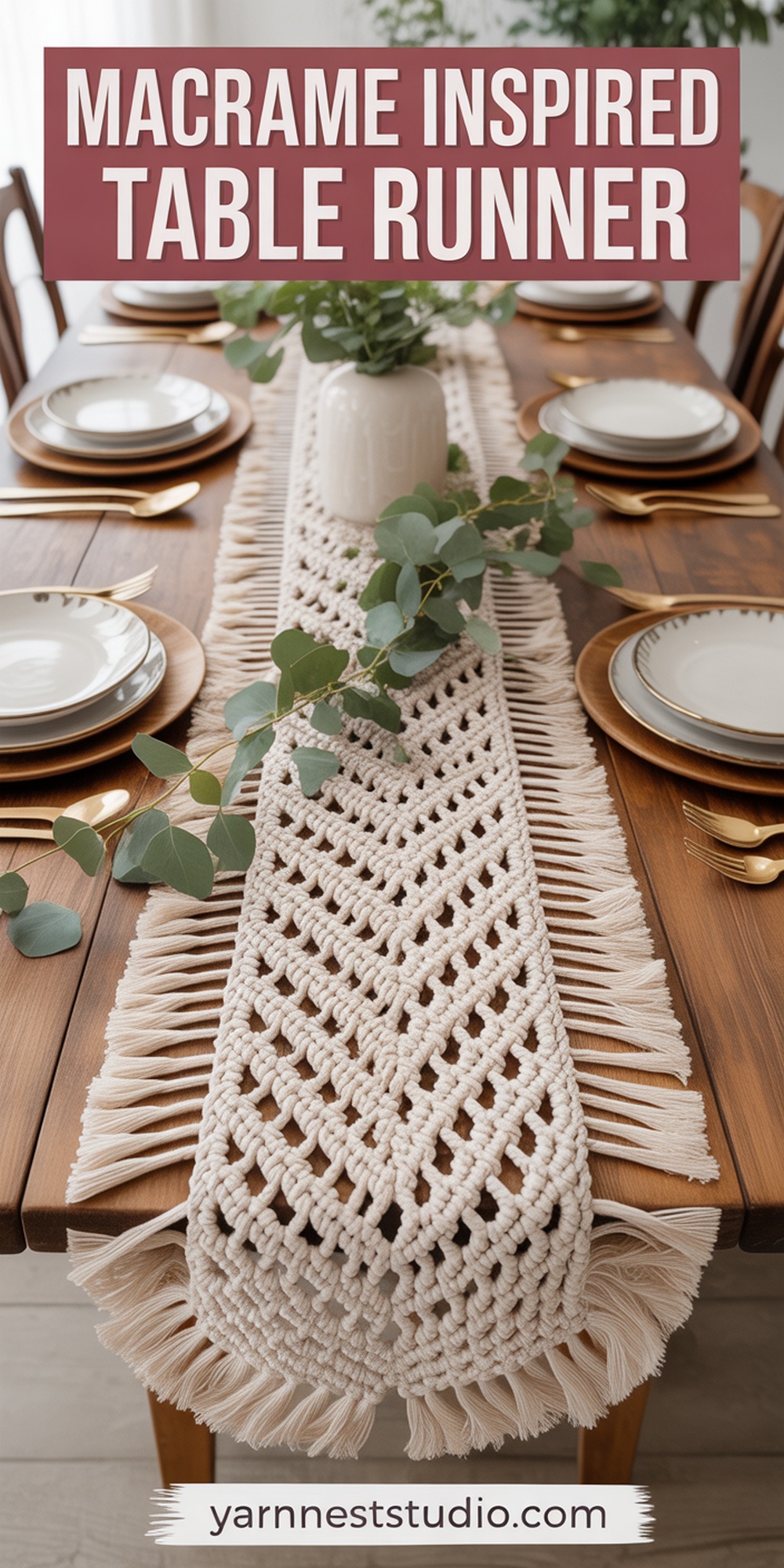 Macrame Inspired Table Runner
