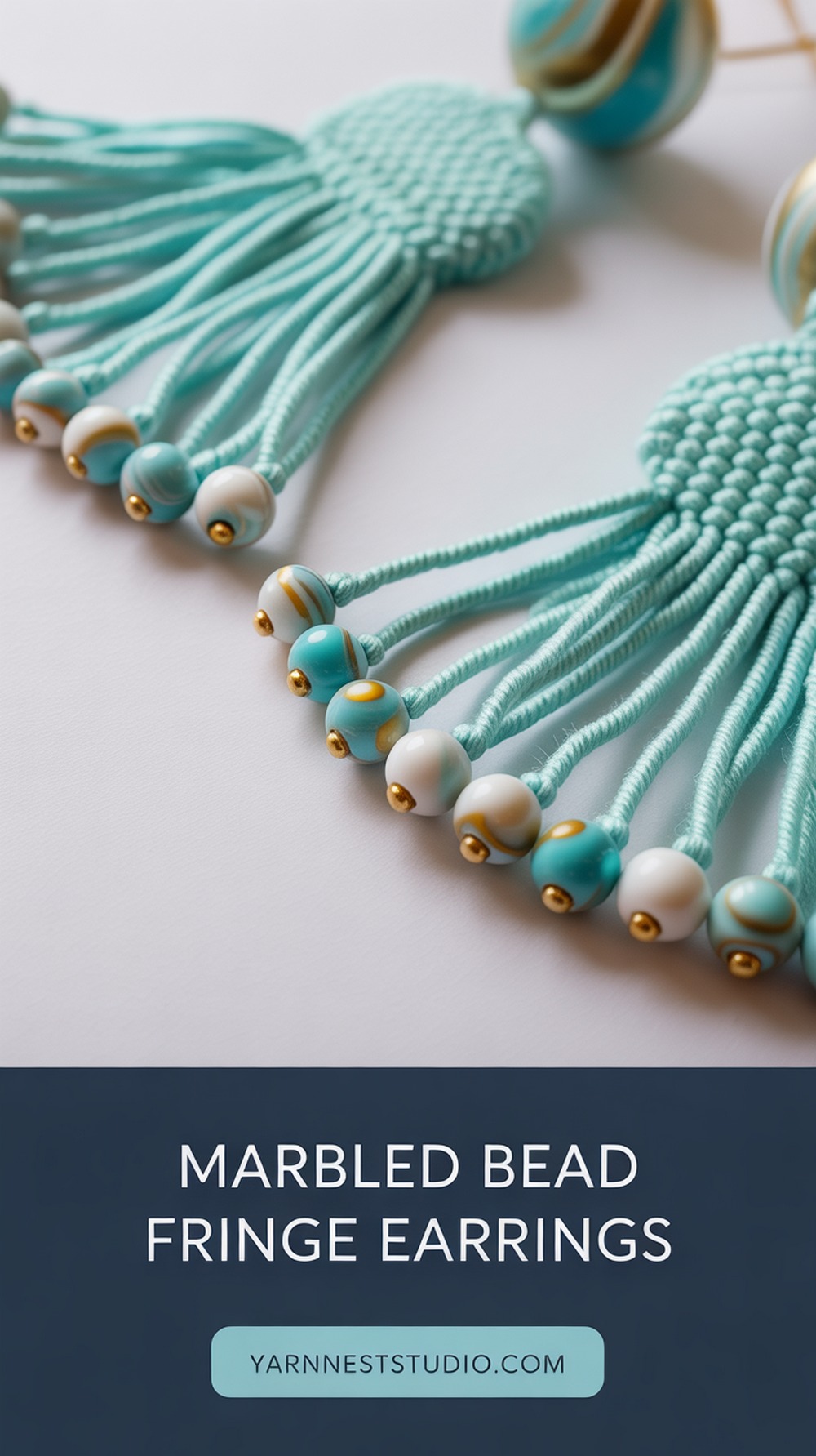 Marbled Bead Fringe Earrings