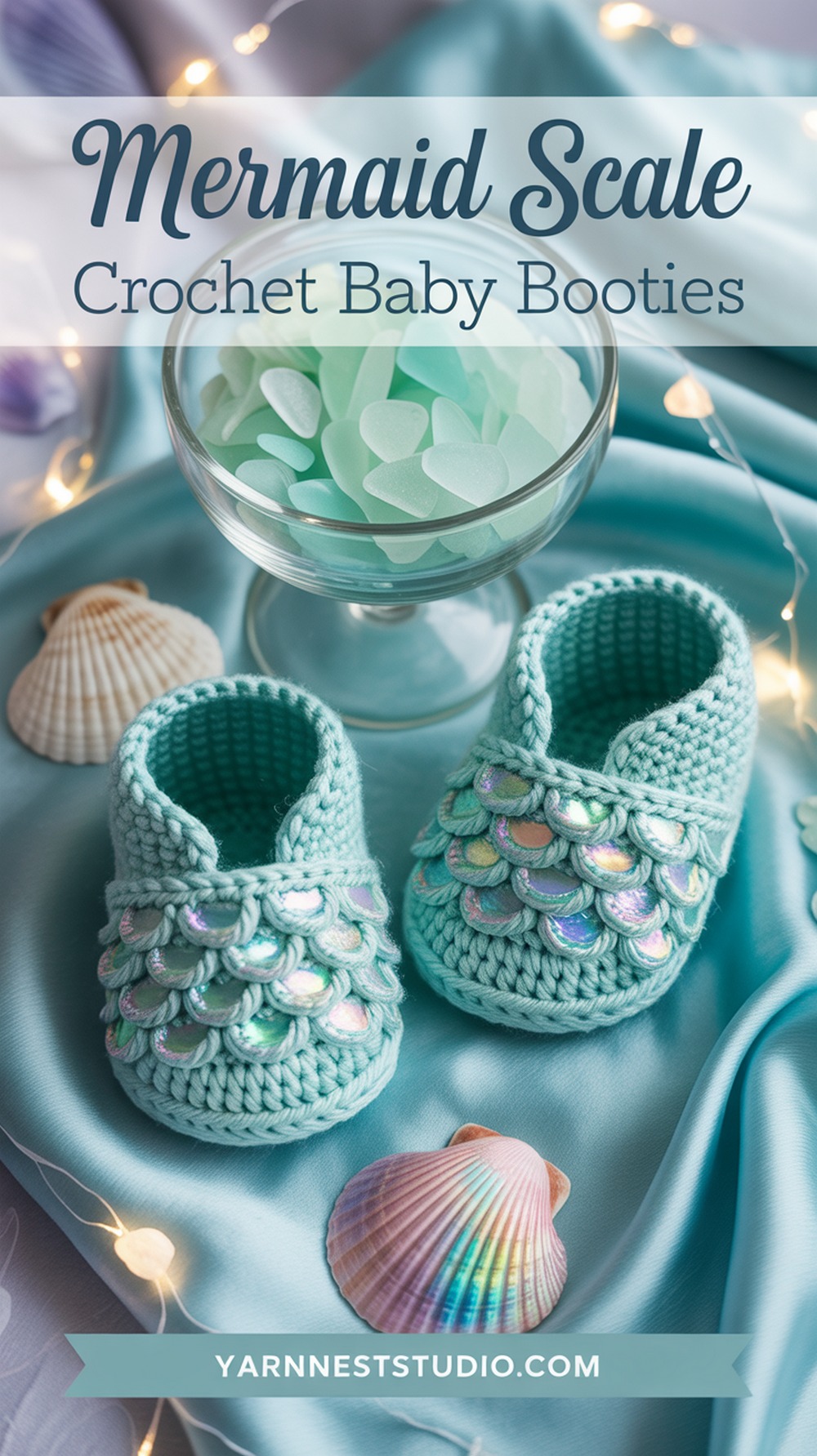 Mermaid Scale Crochet Baby Booties