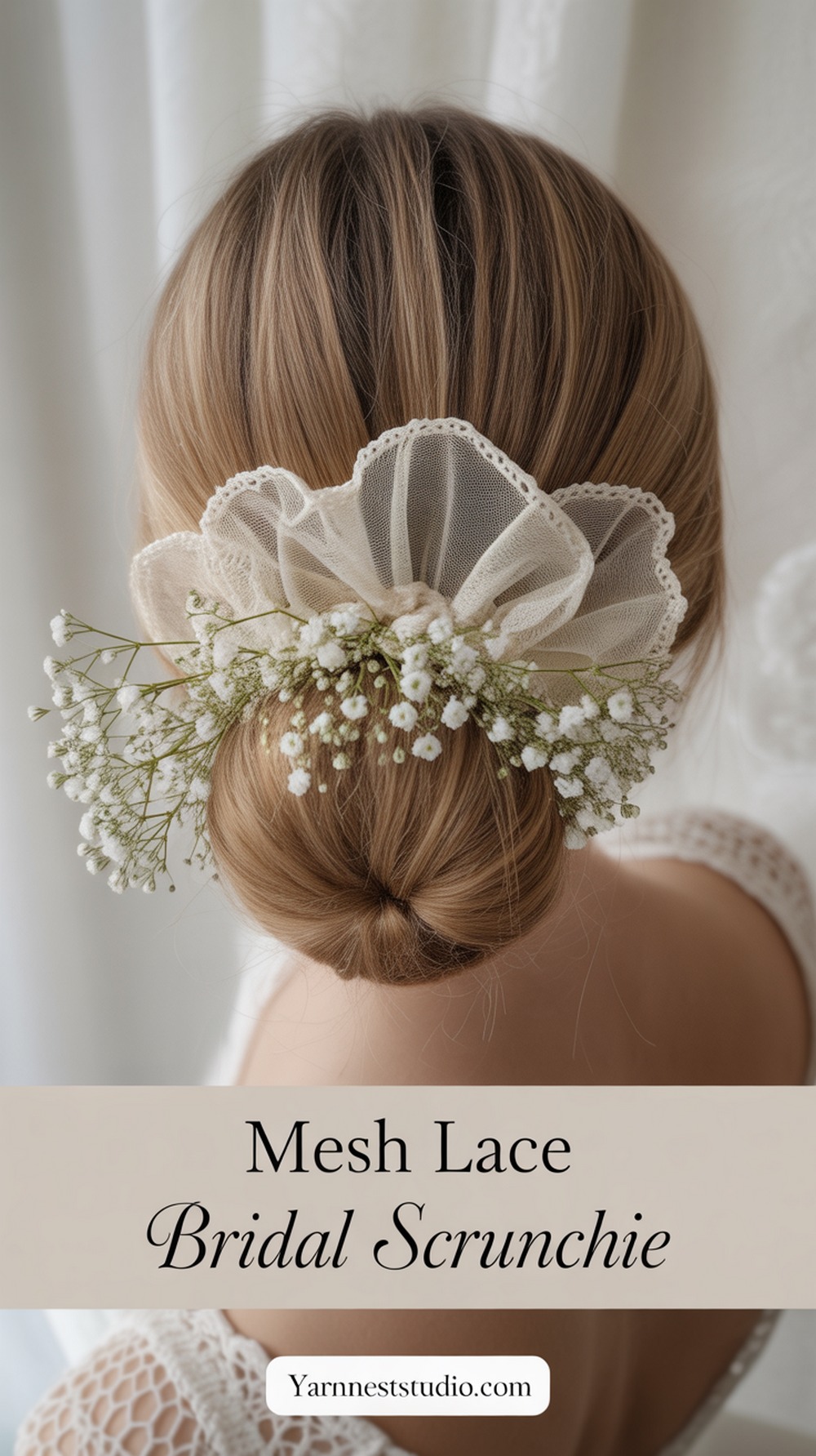 Mesh Lace Bridal Scrunchie