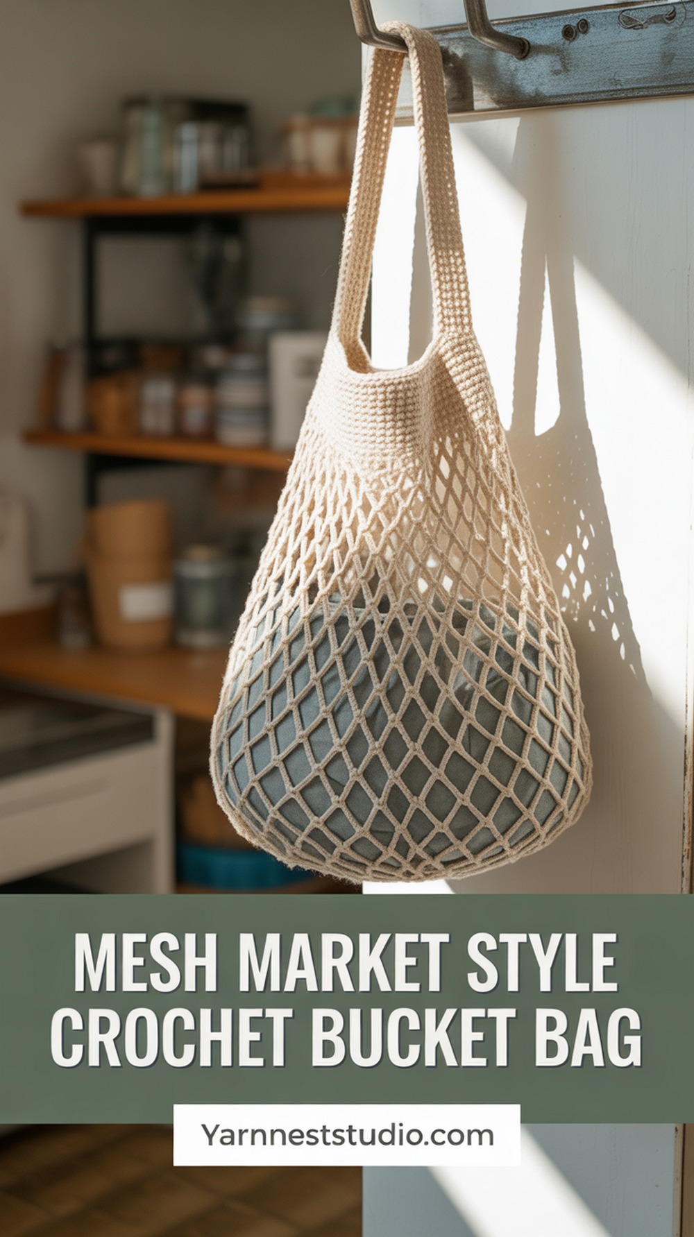 Mesh Market Style Crochet Bucket Bag