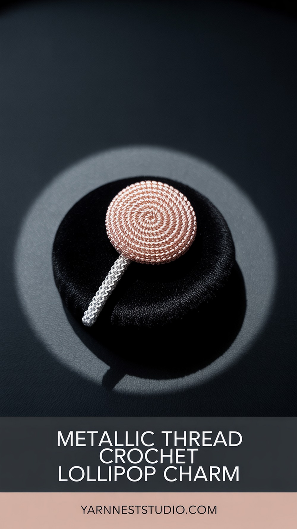 Metallic Thread Crochet Lollipop Charm