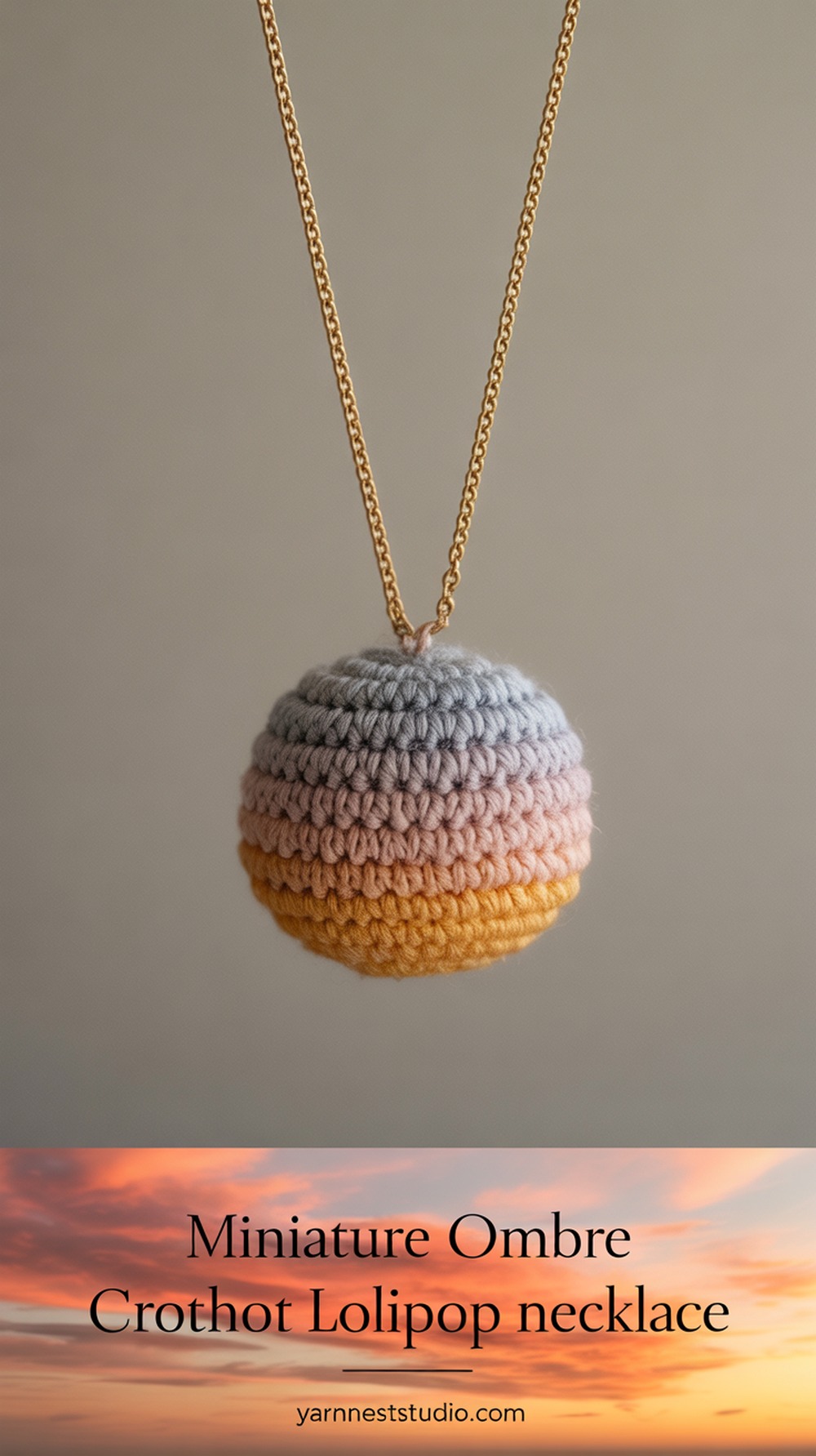 Miniature Ombre Crochet Lollipop Necklace