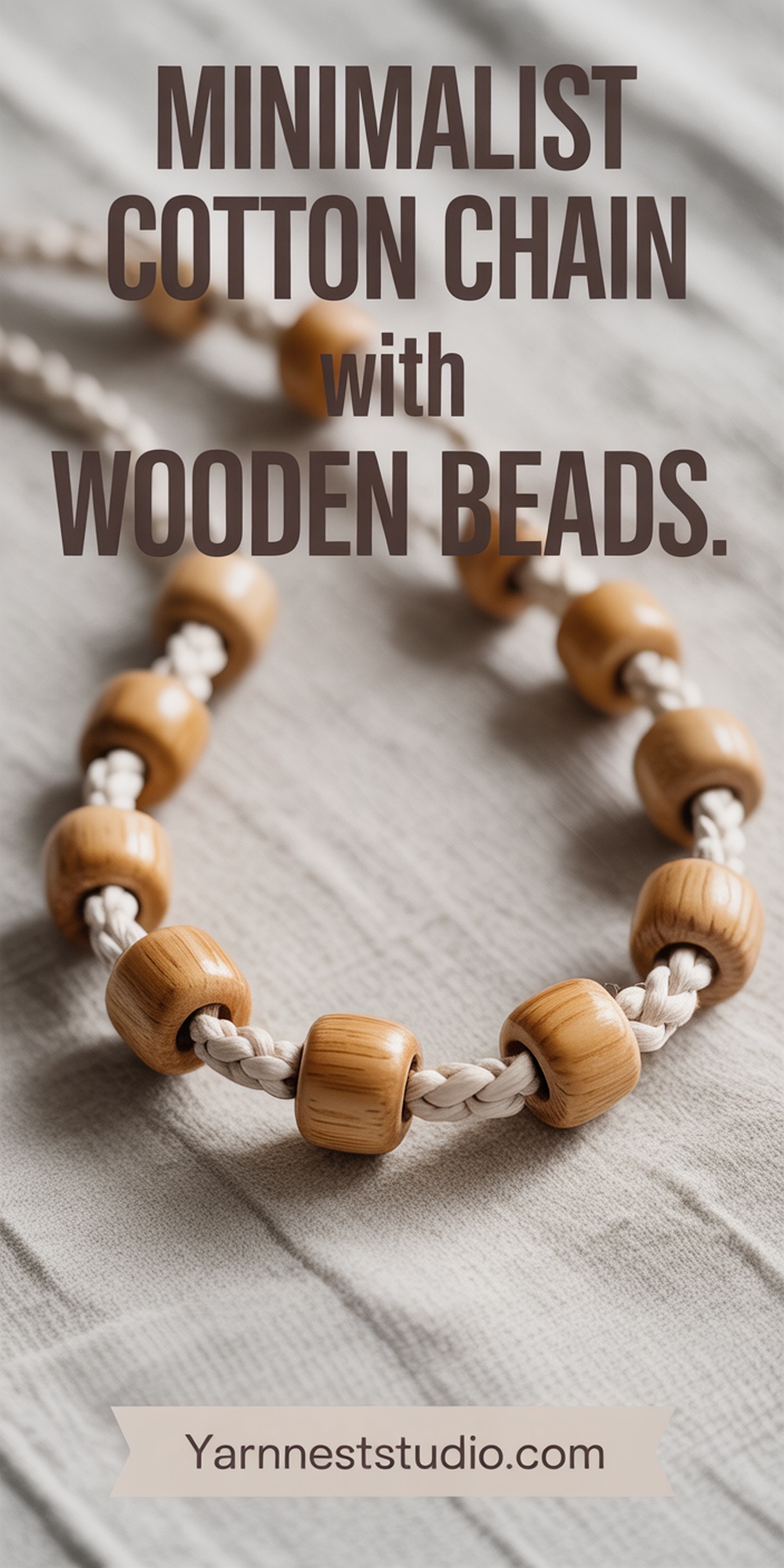 Minimalist Cotton Chain with Wooden Beads