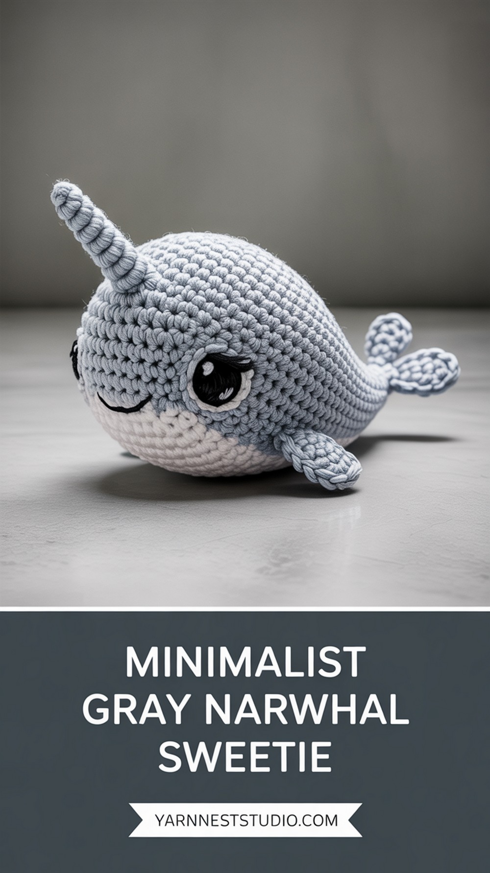 Minimalist Gray Narwhal Sweetie