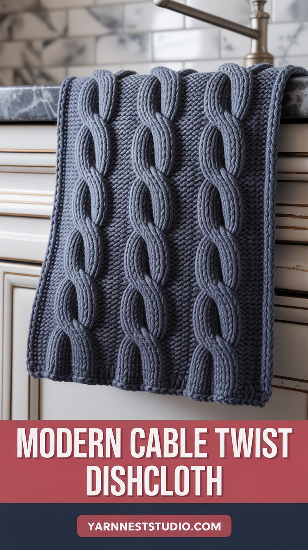 Modern Cable Twist Dishcloth