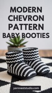 Modern Chevron Pattern Baby Booties