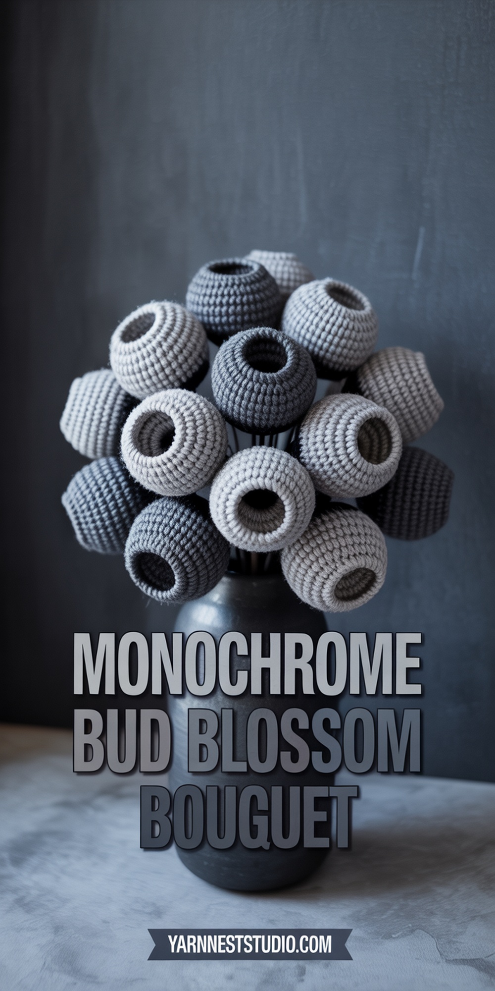 Monochrome Bud Blossom Bouquet