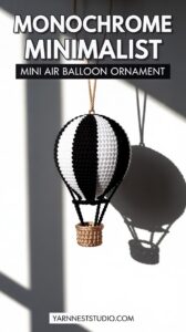 Monochrome Minimalist Mini Air Balloon Ornament