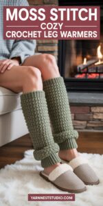 Moss Stitch Cozy Crochet Leg Warmers