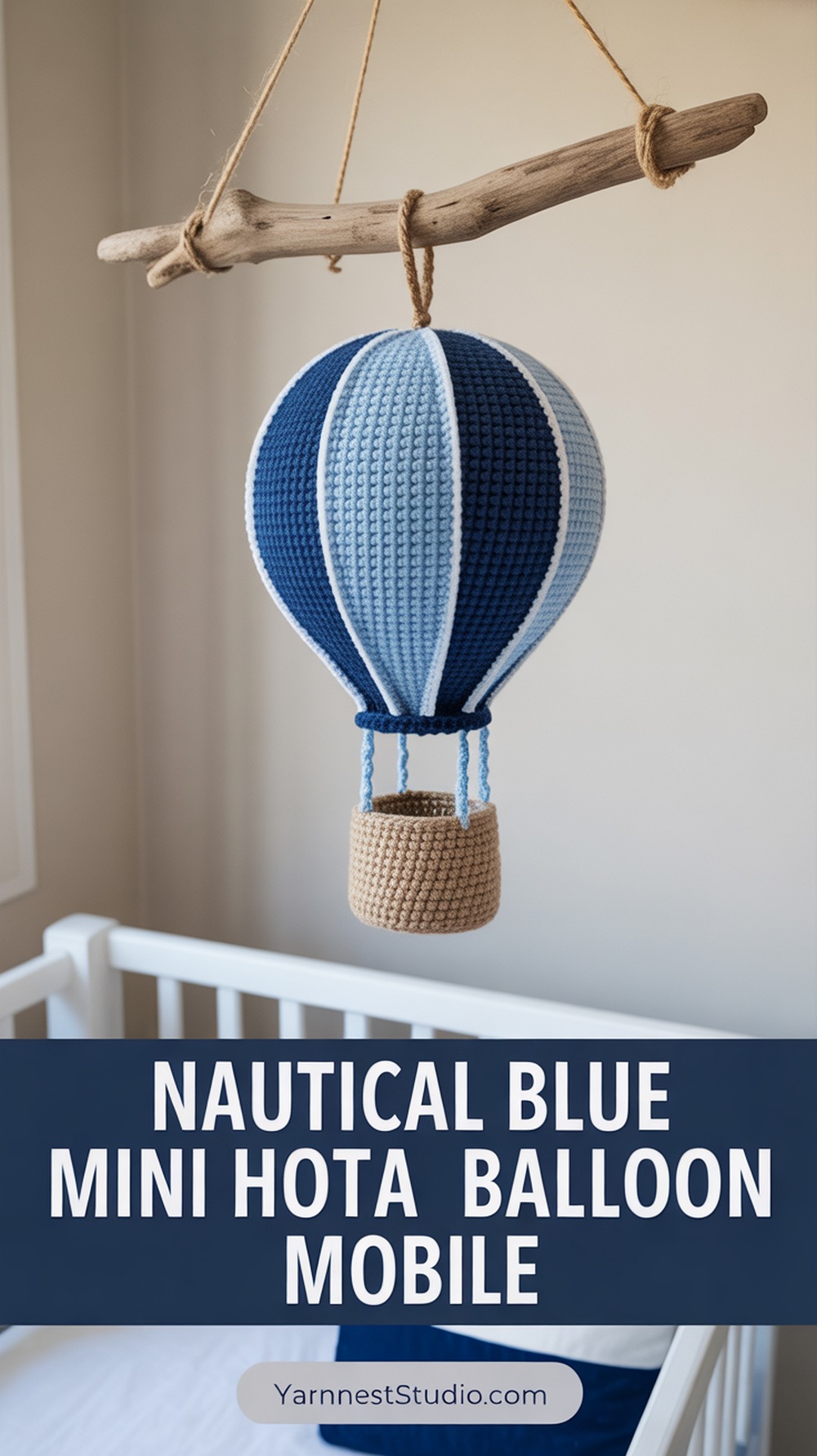 Nautical Blue Mini Hot Air Balloon Mobile