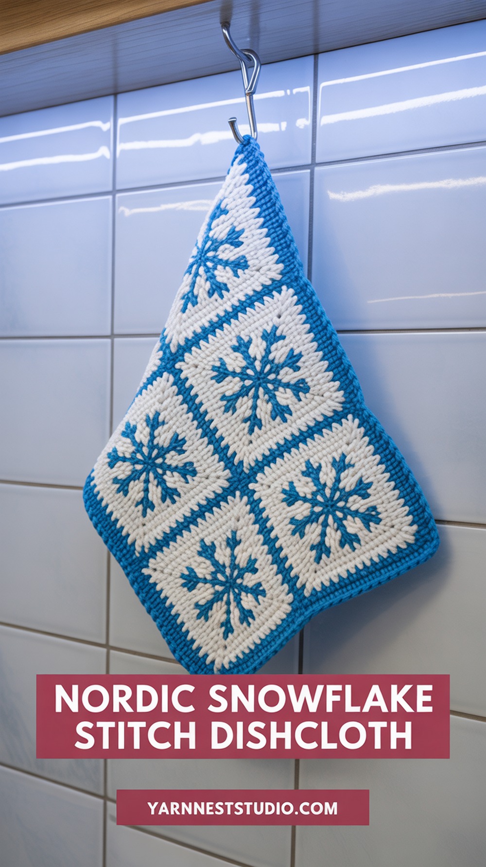 Nordic Snowflake Stitch Dishcloth