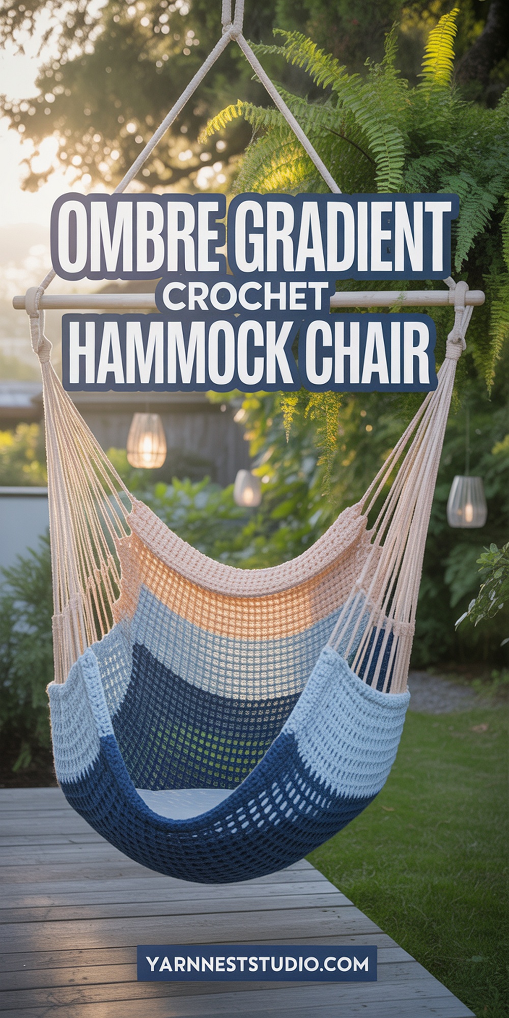 Ombre Gradient Crochet Hammock Chair