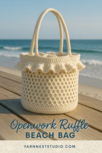 Openwork Ruffle Beach Bag