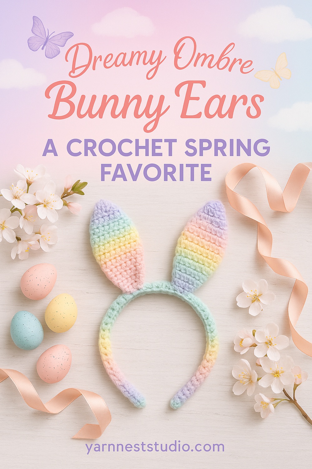 Pastel Ombre Bunny Ears for Spring Festivals
