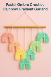 Pastel Ombre Crochet Rainbow Gradient Garland