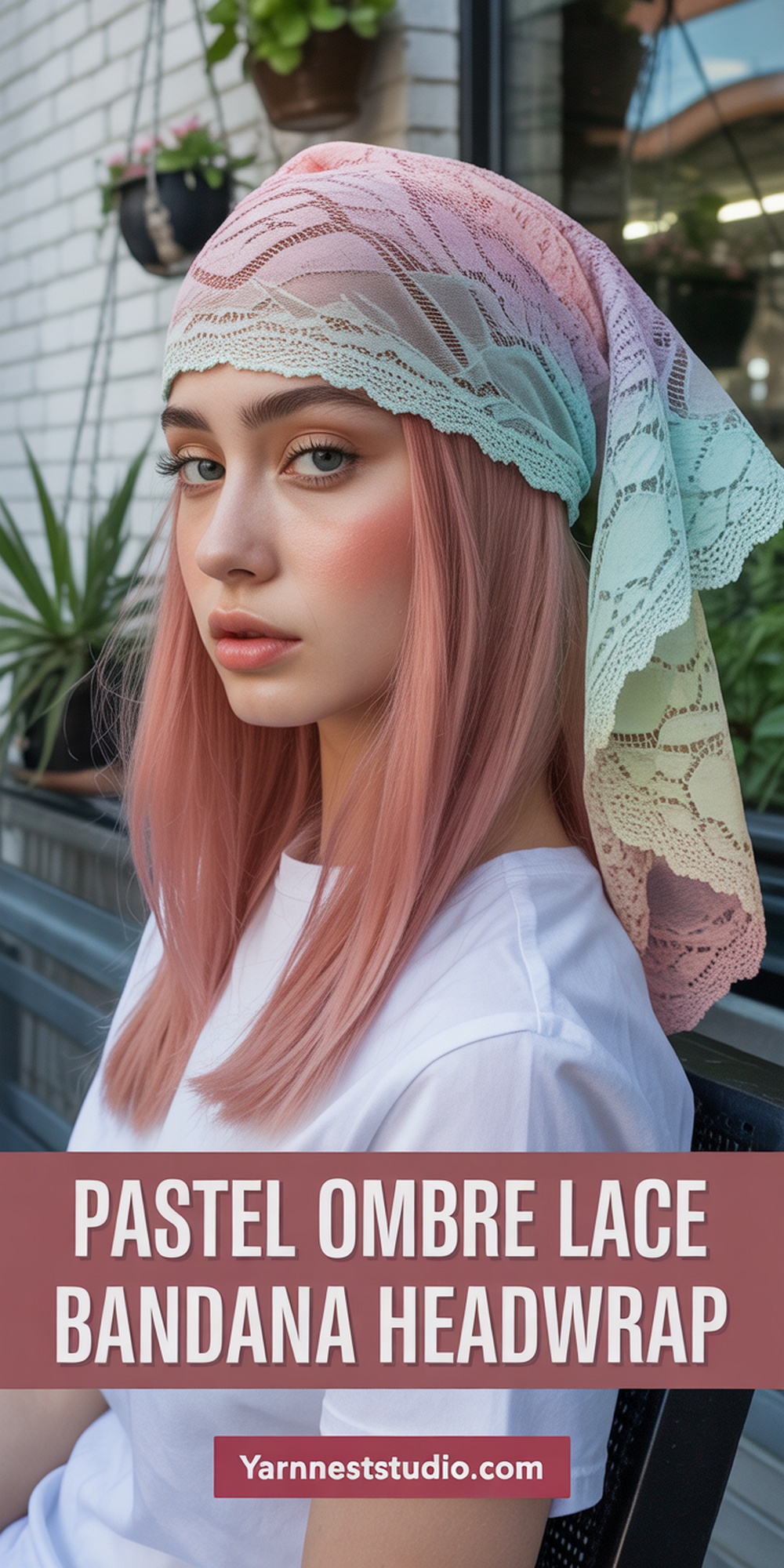 Pastel Ombre Lace Bandana Headwrap