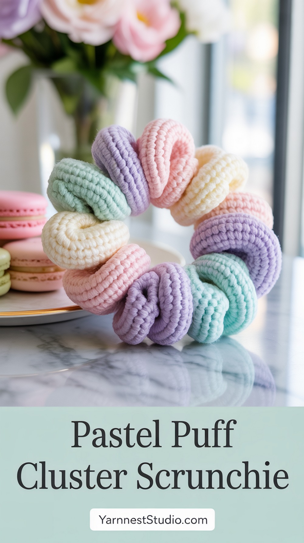 Pastel Puff Cluster Scrunchie