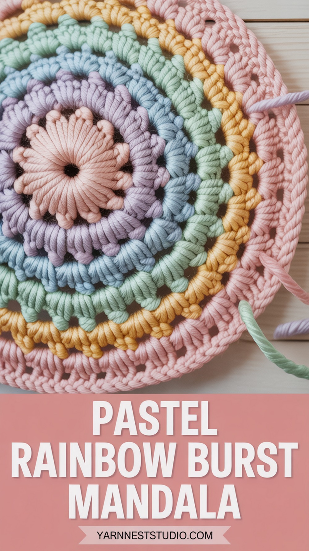 Pastel Rainbow Burst Mandala