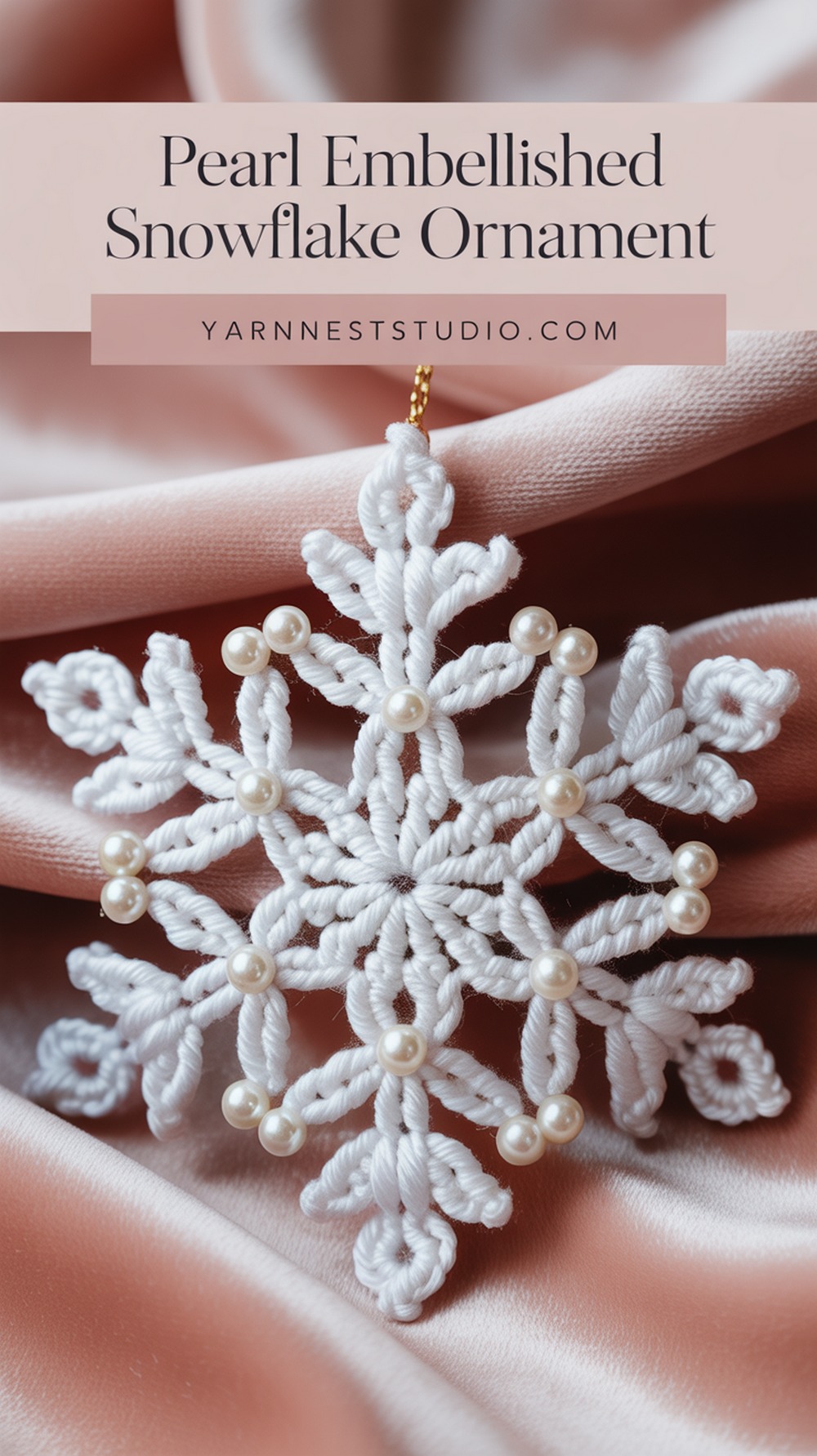 Pearl Embellished Snowflake Ornament