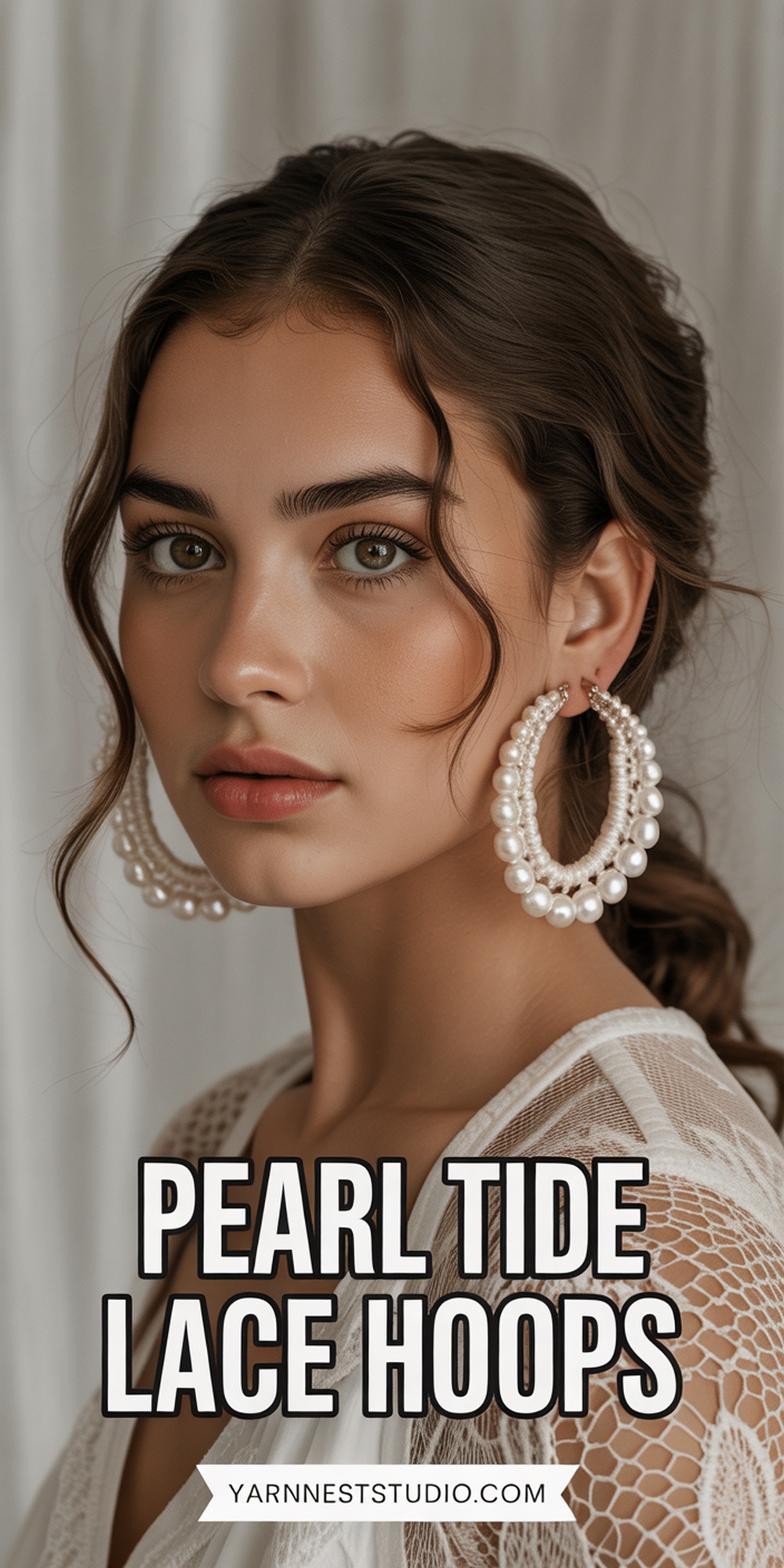 Pearl Tide Lace Hoops