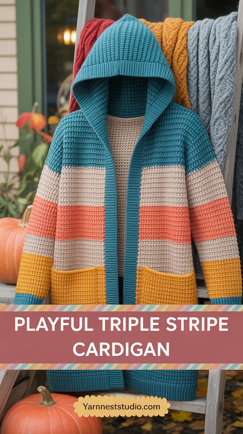 Playful Triple Stripe Cardigan