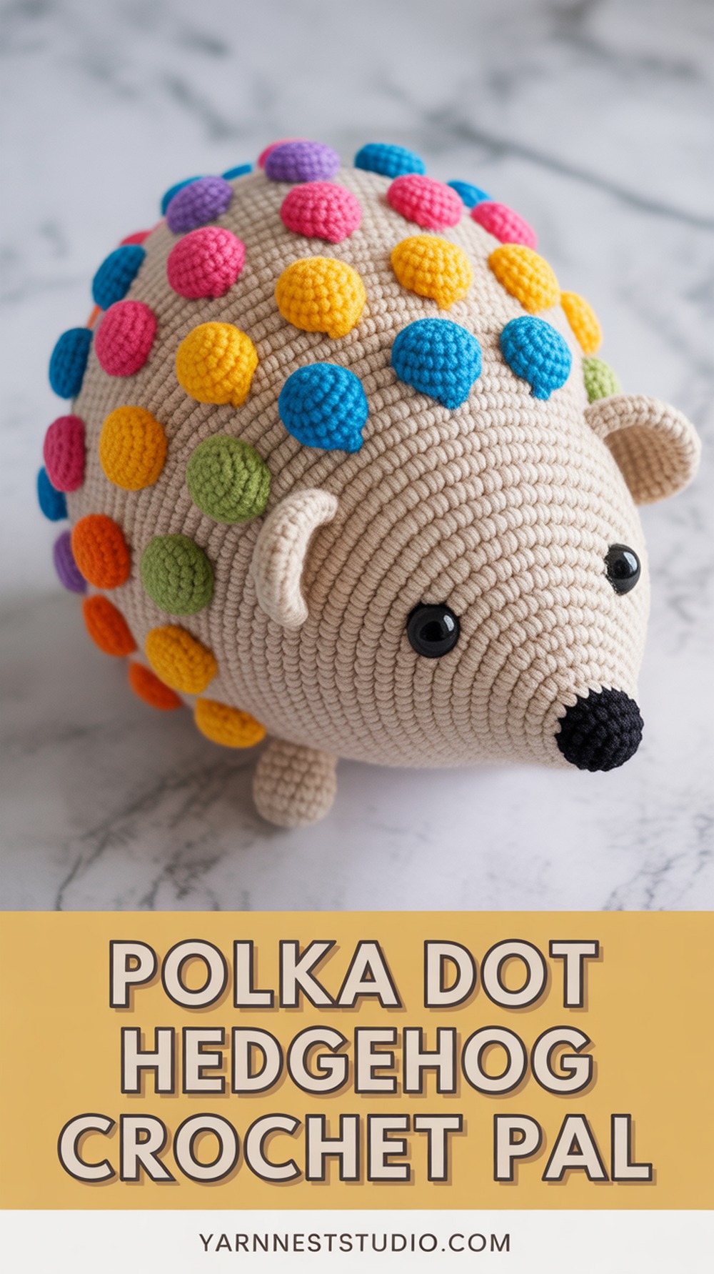 Polka Dot Hedgehog Crochet Pal