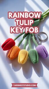 Rainbow Tulip Key Fob