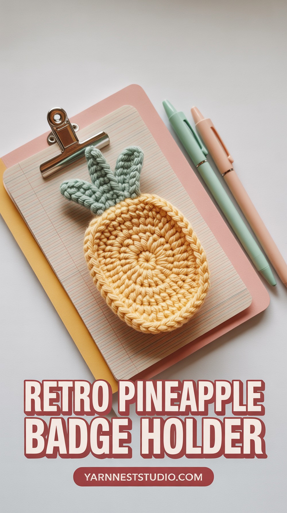 Retro Pineapple Badge Holder
