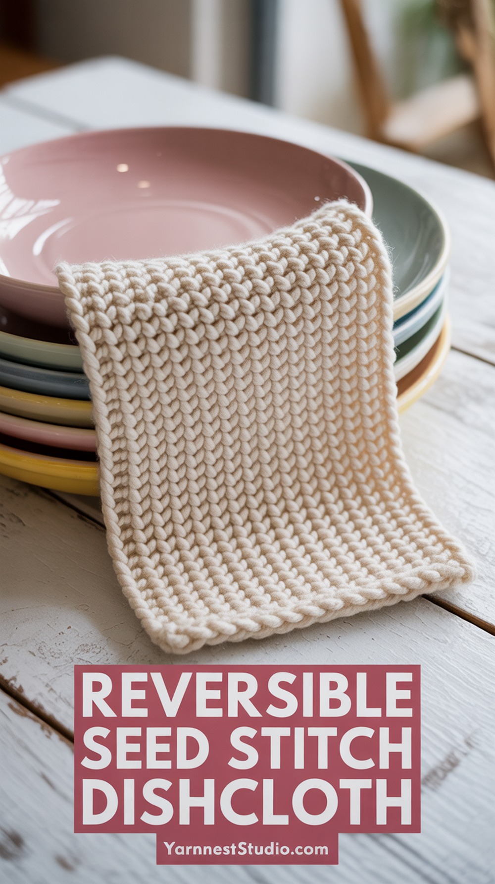 Reversible Seed Stitch Dishcloth