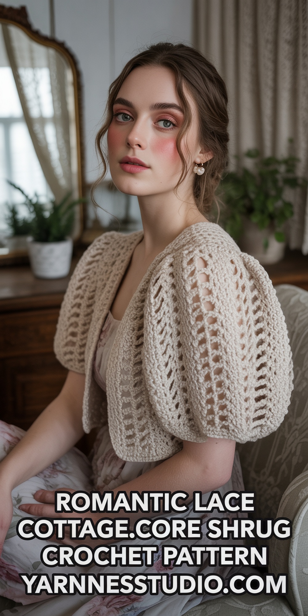 Romantic Lace Puff Sleeve Cottagecore Shrug