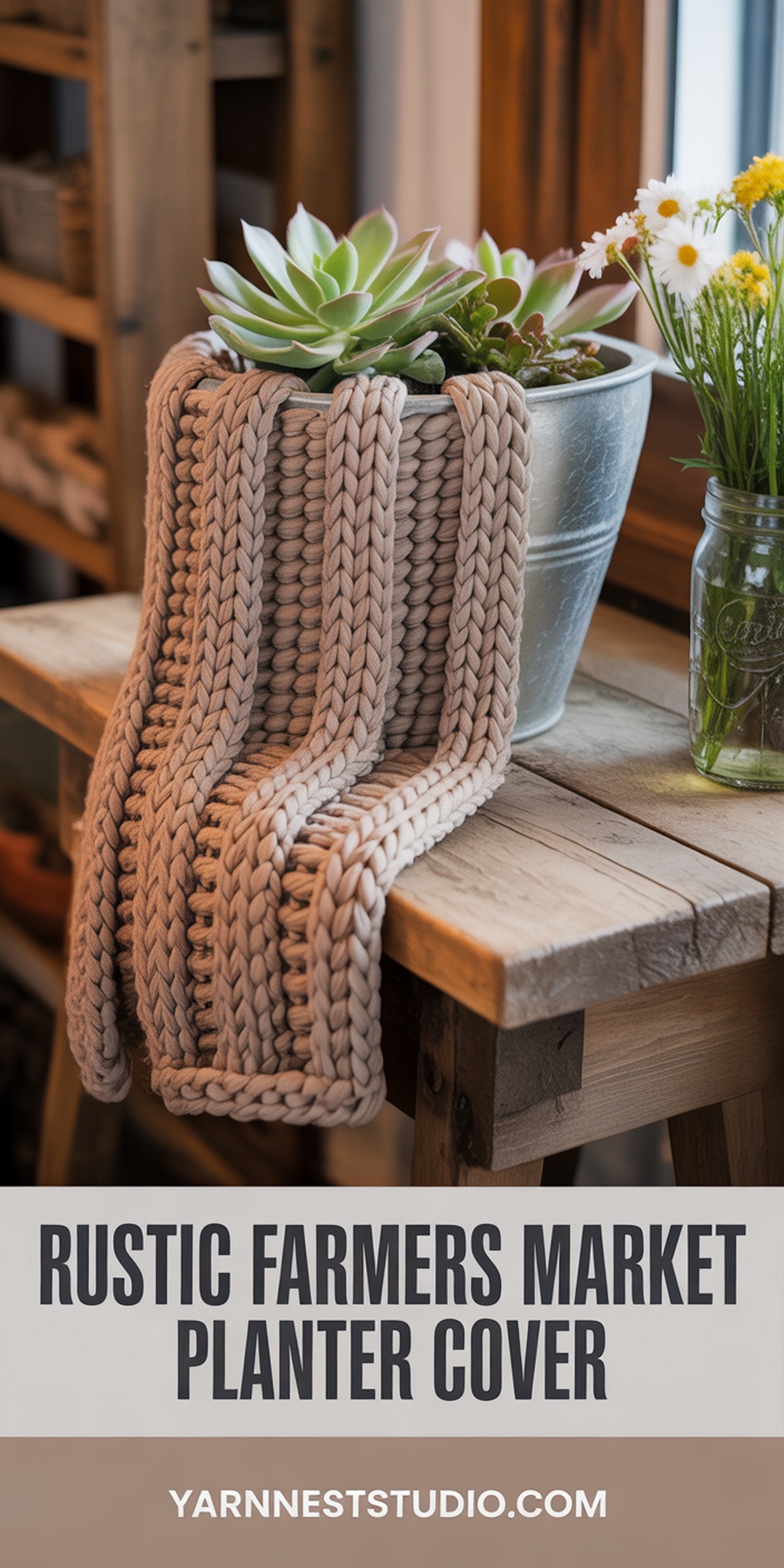 Rustic Farmers Market Planter Cover