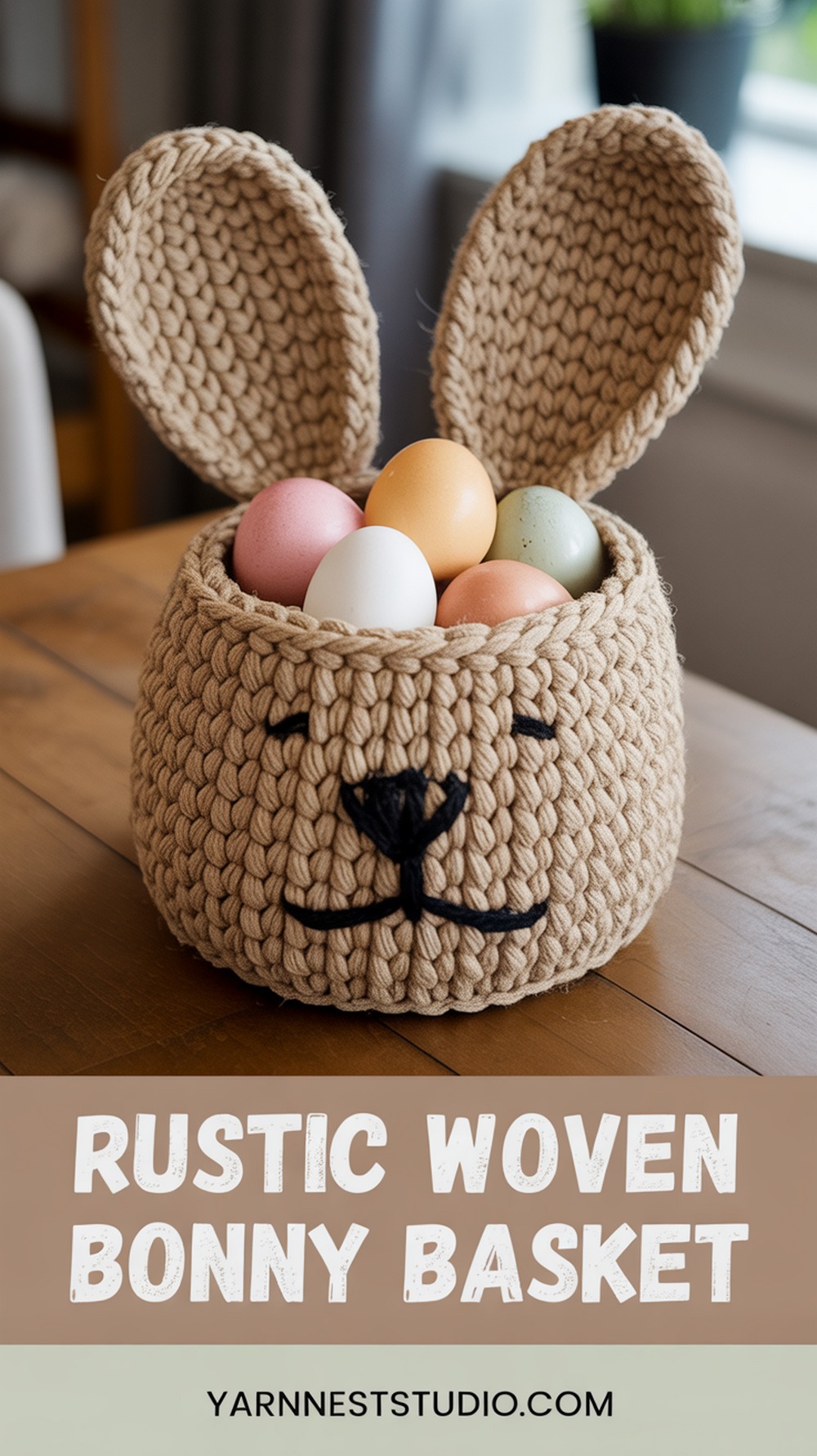 Rustic Woven Bunny Basket